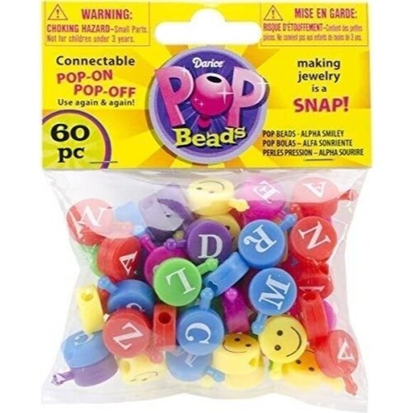 Darice Pop Beads 60/Pkg-Alphabet - Picture 1 of 1